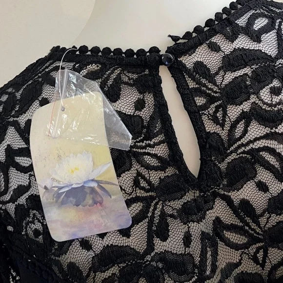 Lily Star Black Lace Whimsy Goth Dress Wedding  Gilmore Girls Academia - Picture 2 of 4